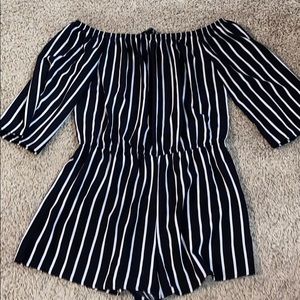 Black and White Sleeveless Romper